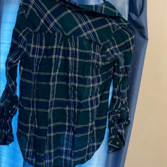 Green plaid button down - Picture 2 of 3